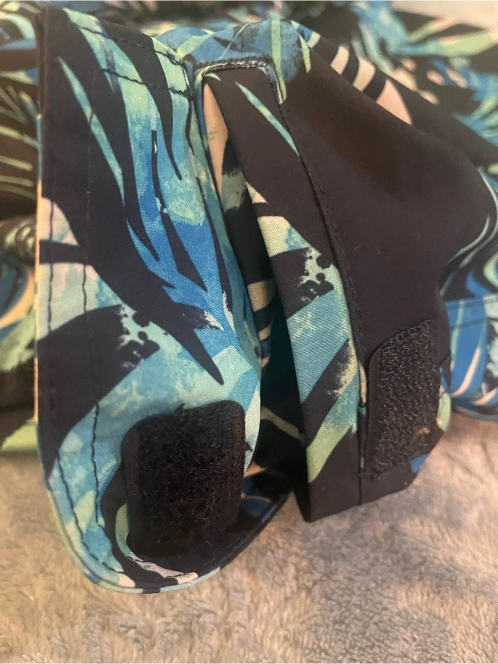 George Navy Swim Shorts with Blue & Teal Tropical Print